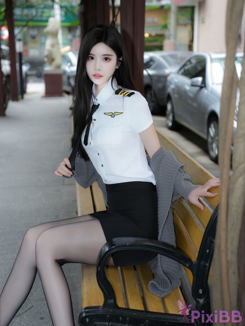XR Uncensored Late Su susu R18 XIUREN model gray uniform PixiBB.COM 066
