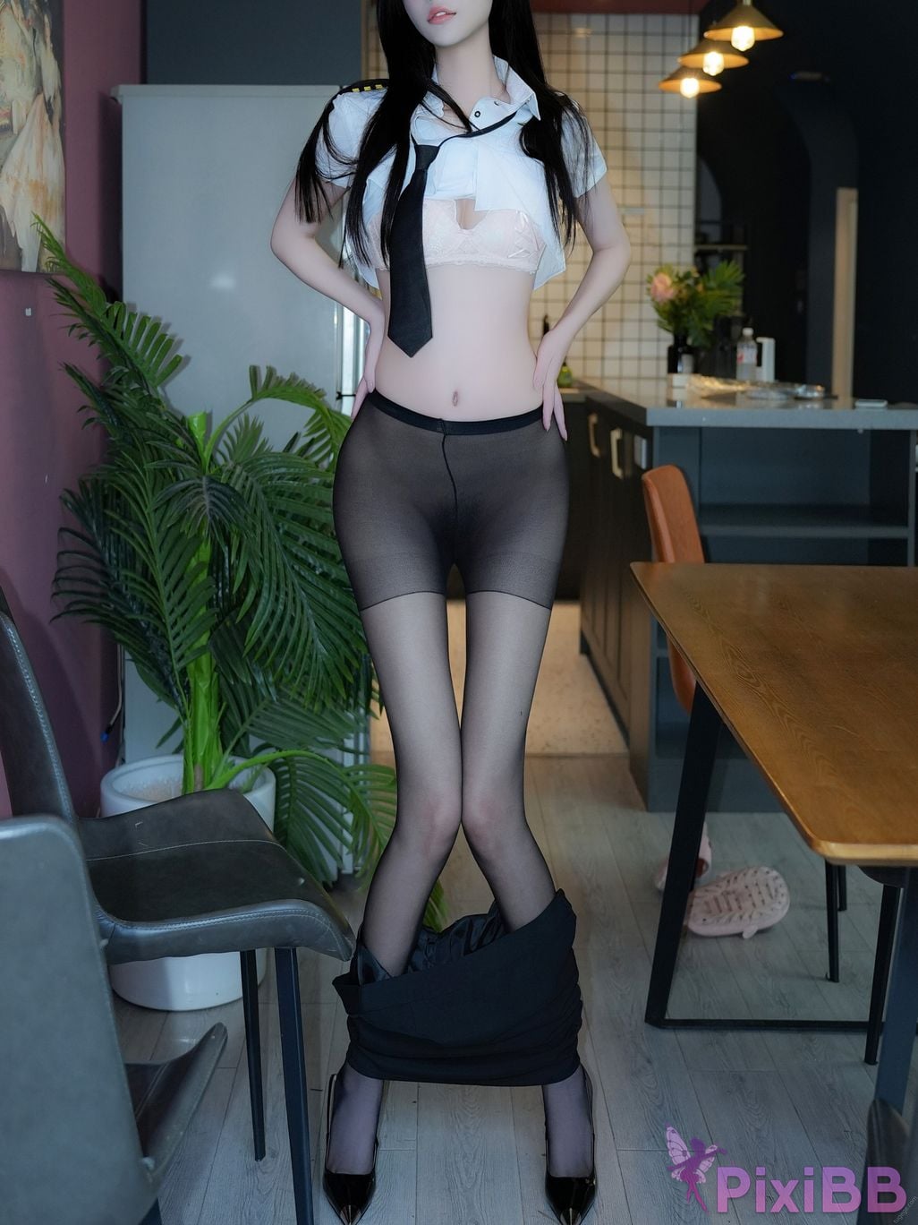 XR Uncensored Late Su susu R18 XIUREN model gray uniform PixiBB.COM 072