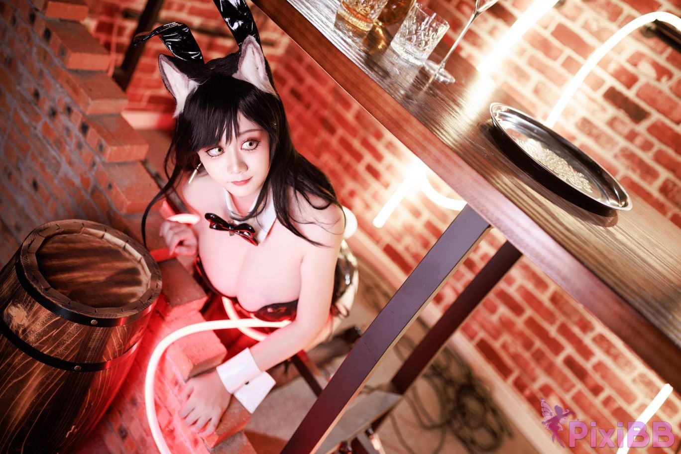 Cosplayer A Xuexue azur lane Atago bunny girl PixiBB.COM 009