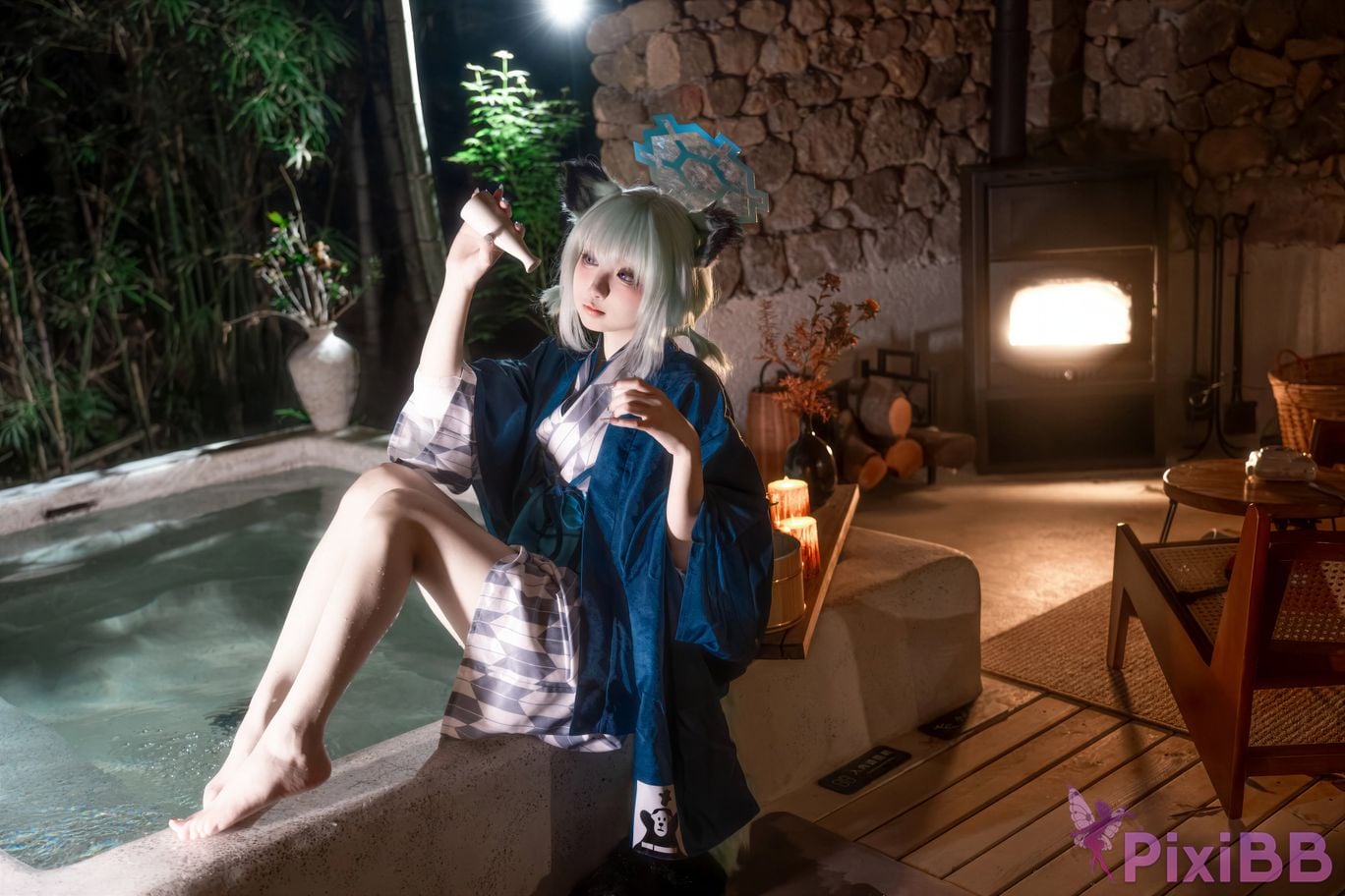 Cosplayer Zhiyue Etsu ko Blue Archive Shigure Hot Spring PixiBB.COM 006