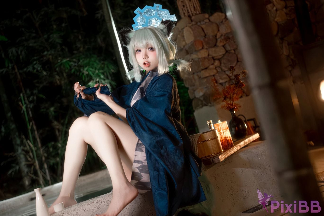Cosplayer Zhiyue Etsu ko Blue Archive Shigure Hot Spring PixiBB.COM 010