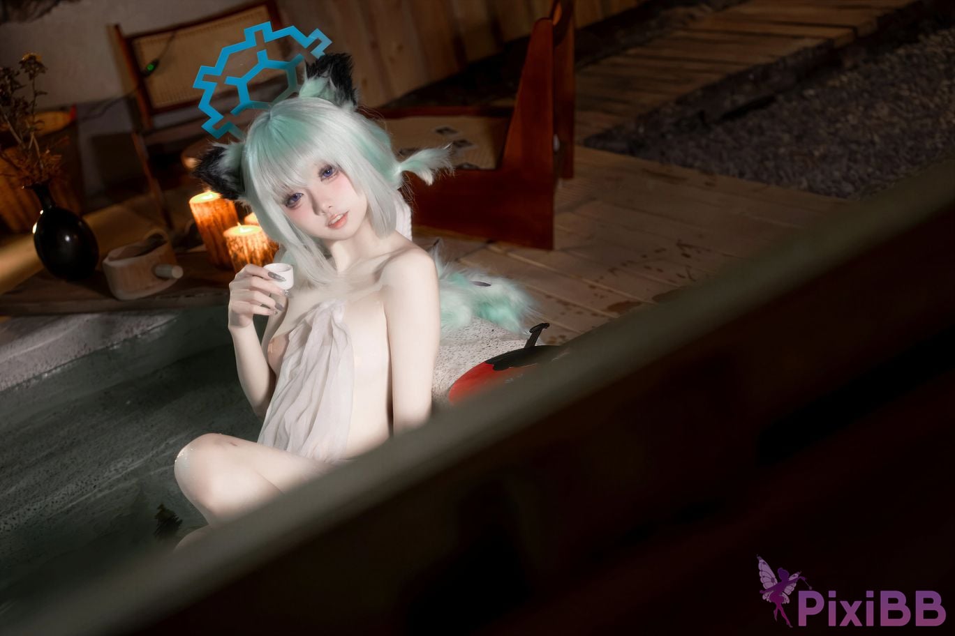 Cosplayer Zhiyue Etsu ko Blue Archive Shigure Hot Spring PixiBB.COM 024