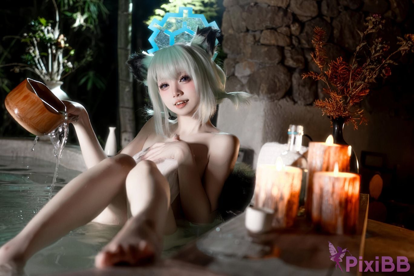 Cosplayer Zhiyue Etsu ko Blue Archive Shigure Hot Spring PixiBB.COM 035