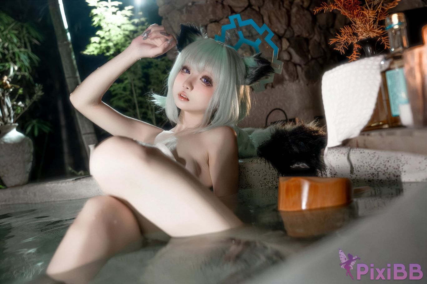 Cosplayer Zhiyue Etsu ko Blue Archive Shigure Hot Spring PixiBB.COM 040