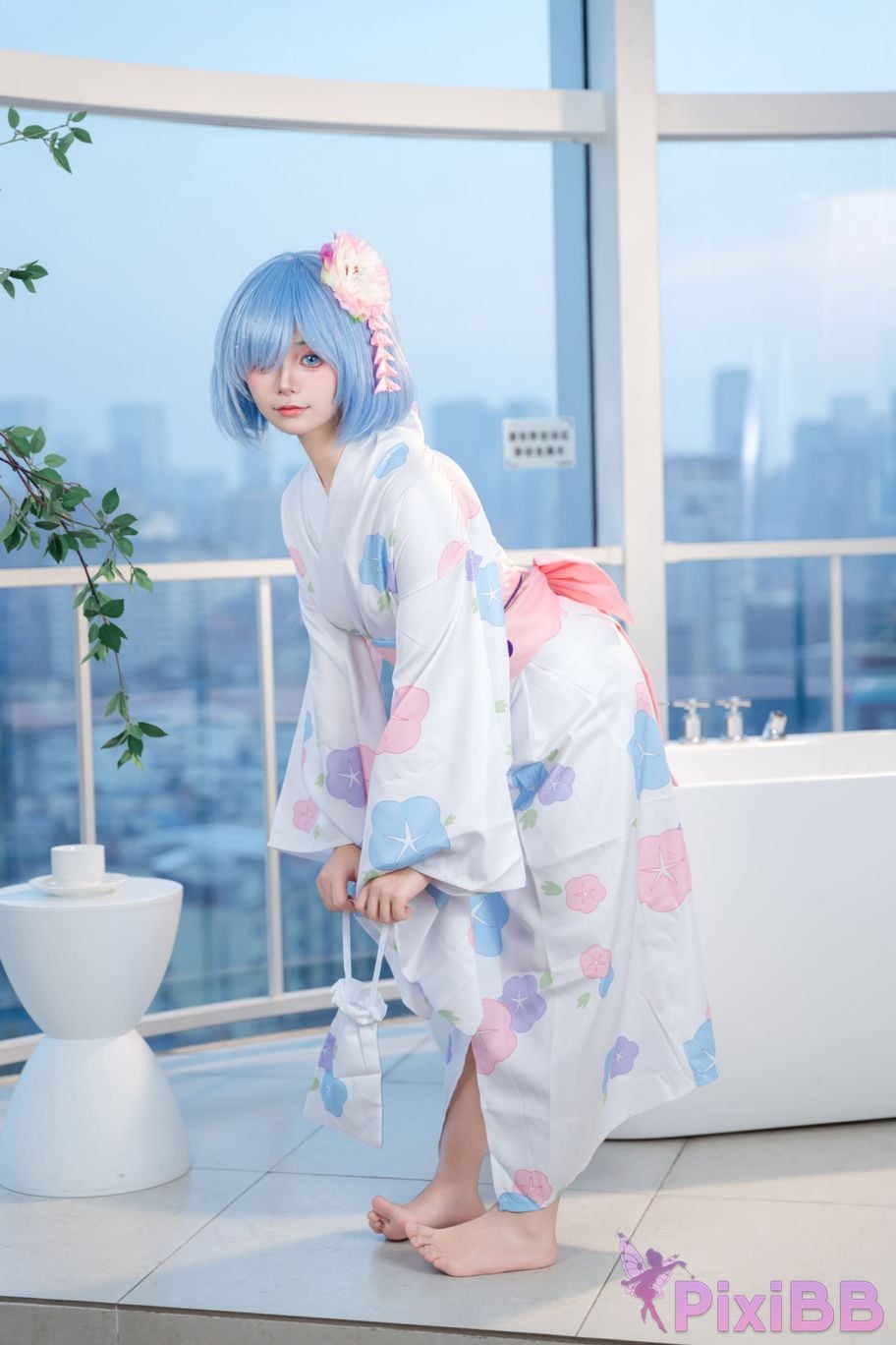 Cosplayer Tomoko Kyodaiou Life in another world from scratch Rem Kimono PixiBB.COM 001