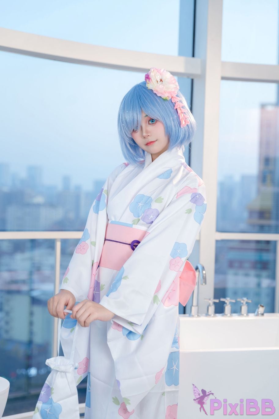 Cosplayer Tomoko Kyodaiou Life in another world from scratch Rem Kimono PixiBB.COM 003