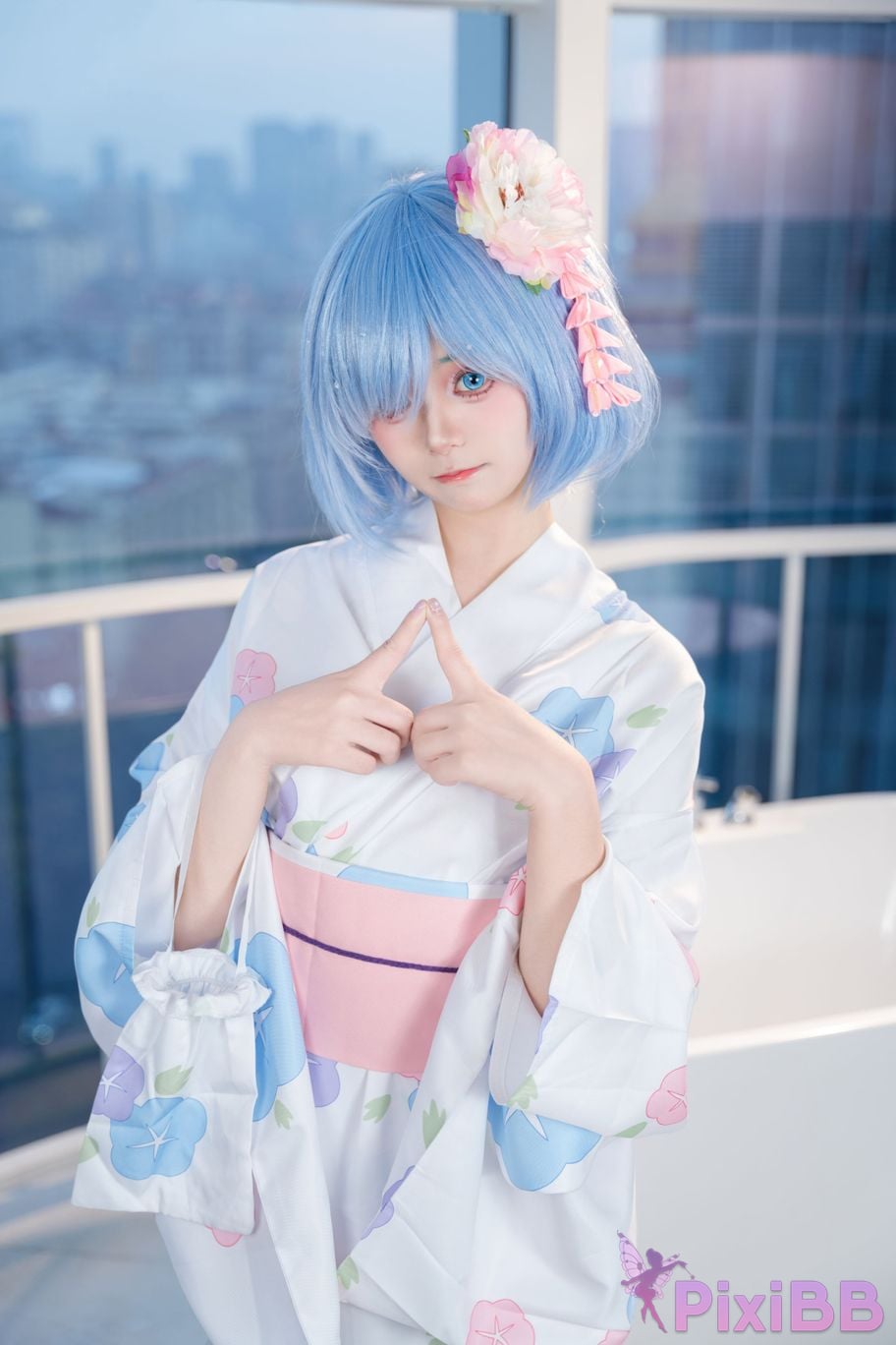 Cosplayer Tomoko Kyodaiou Life in another world from scratch Rem Kimono PixiBB.COM 007