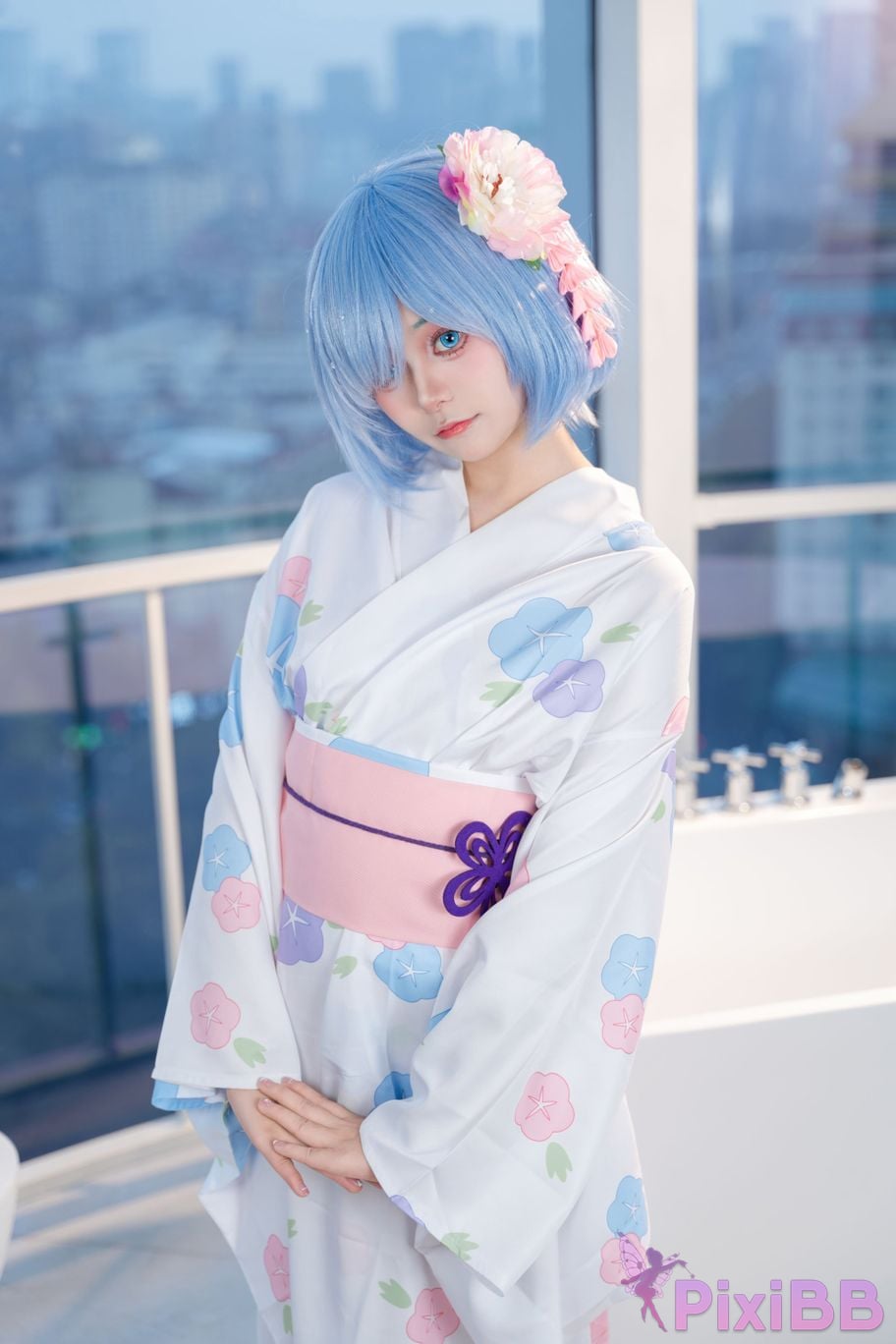 Cosplayer Tomoko Kyodaiou Life in another world from scratch Rem Kimono PixiBB.COM 009