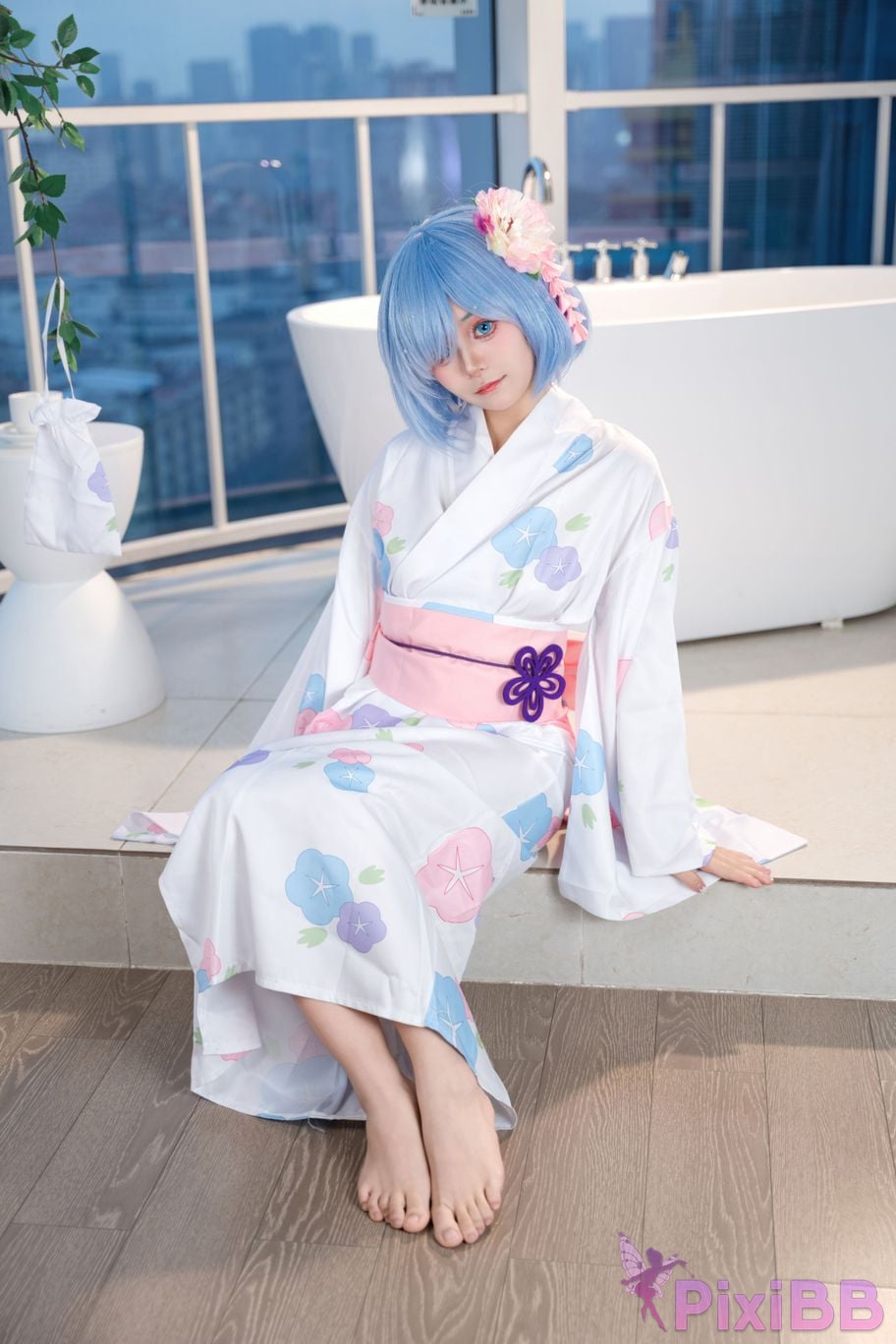 Cosplayer Tomoko Kyodaiou Life in another world from scratch Rem Kimono PixiBB.COM 011
