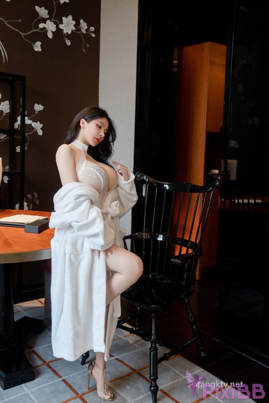 No watermark for in app purchases Pan Jiaojiao bathrobe sexy lace PixiBB.COM 023