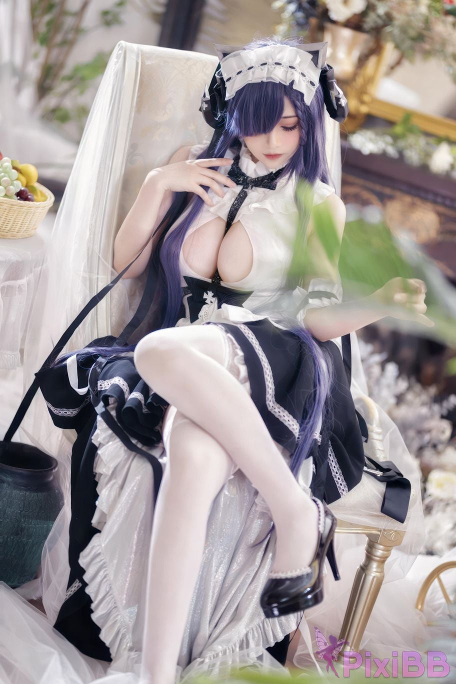 Cosplayer fork baby Captain picture azur lane august maid PixiBB.COM 001