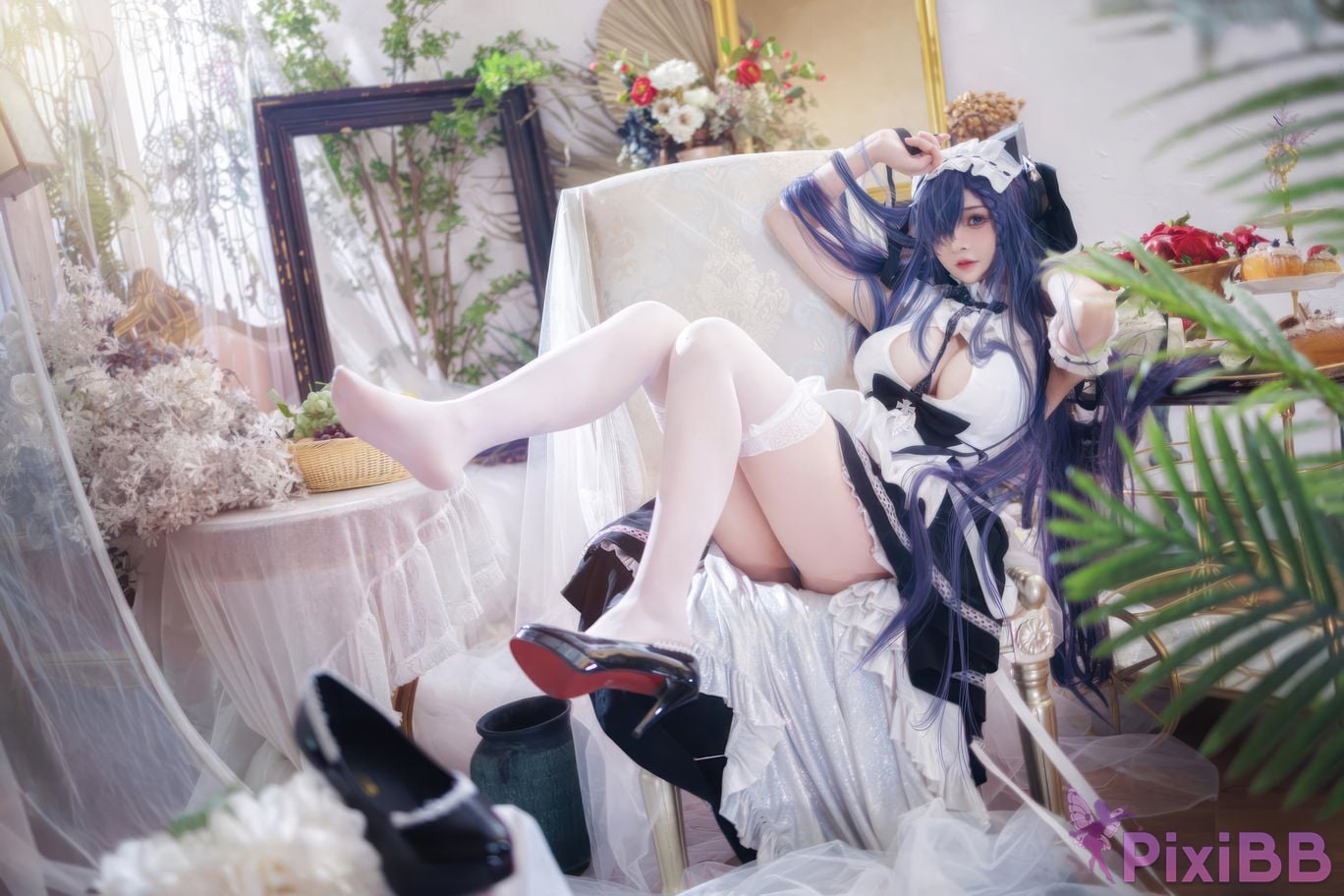 Cosplayer fork baby Captain picture azur lane august maid PixiBB.COM 004