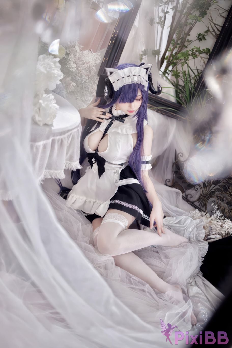 Cosplayer fork baby Captain picture azur lane august maid PixiBB.COM 007