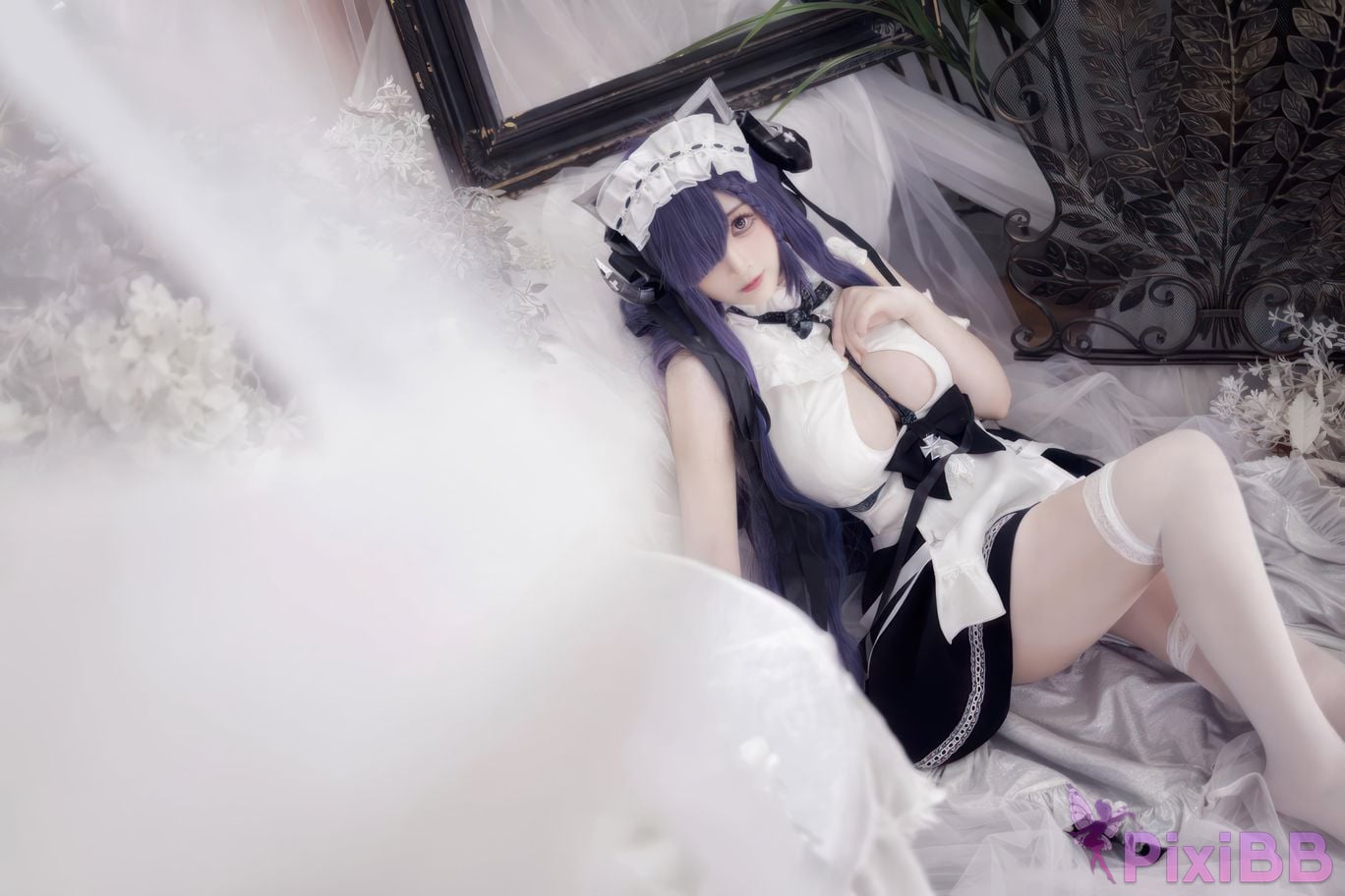 Cosplayer fork baby Captain picture azur lane august maid PixiBB.COM 013