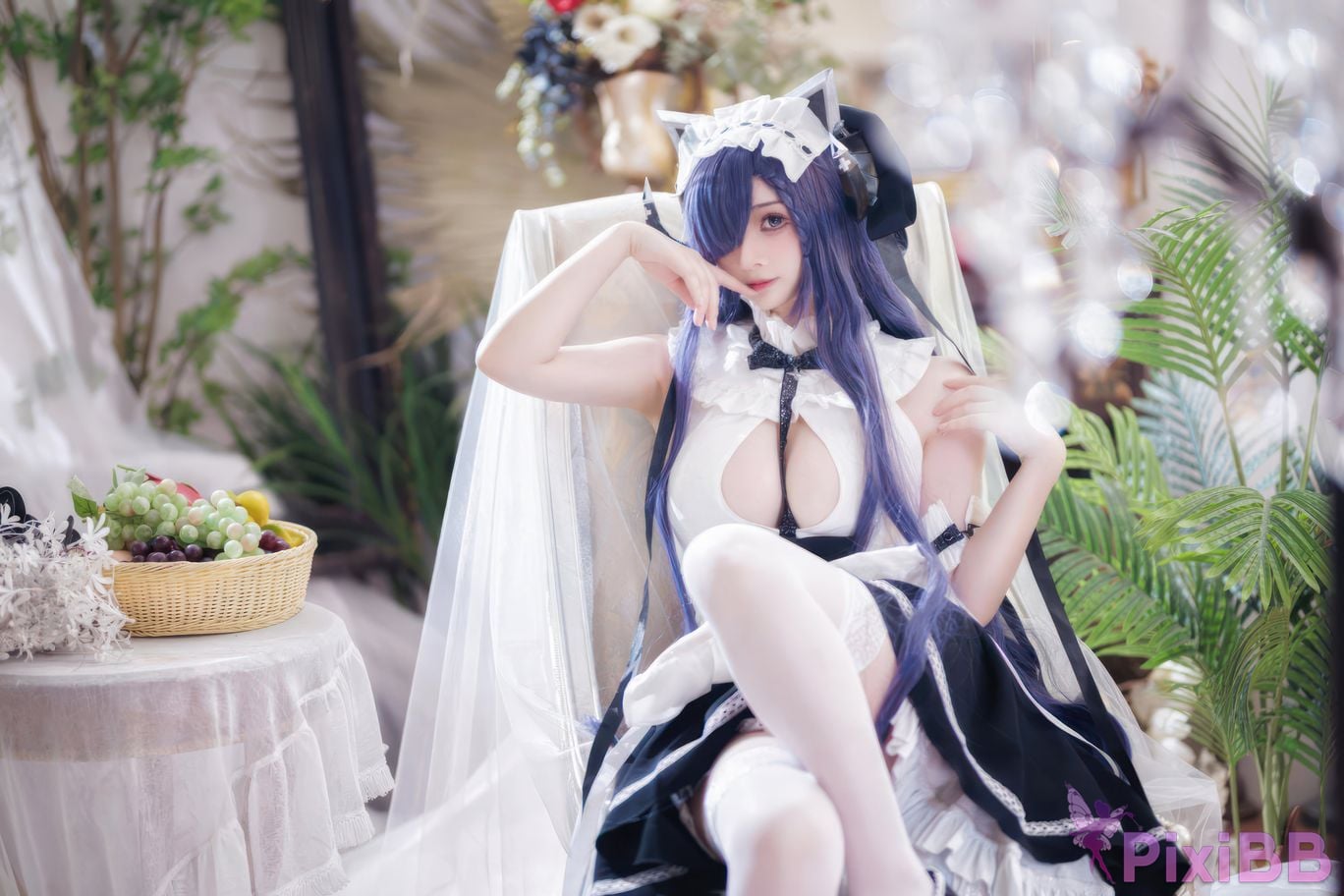 Cosplayer fork baby Captain picture azur lane august maid PixiBB.COM 014
