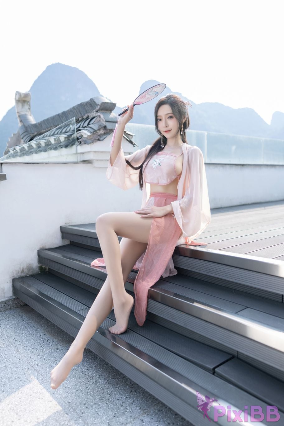 No watermark for in app purchases Wang Xinyao Yanni Pink costume fun PixiBB.COM 002