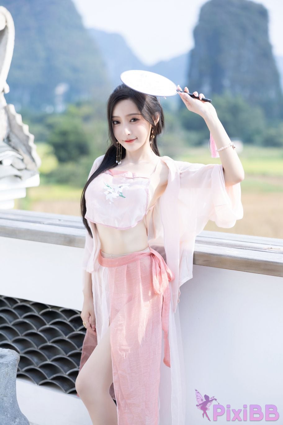 No watermark for in app purchases Wang Xinyao Yanni Pink costume fun PixiBB.COM 009
