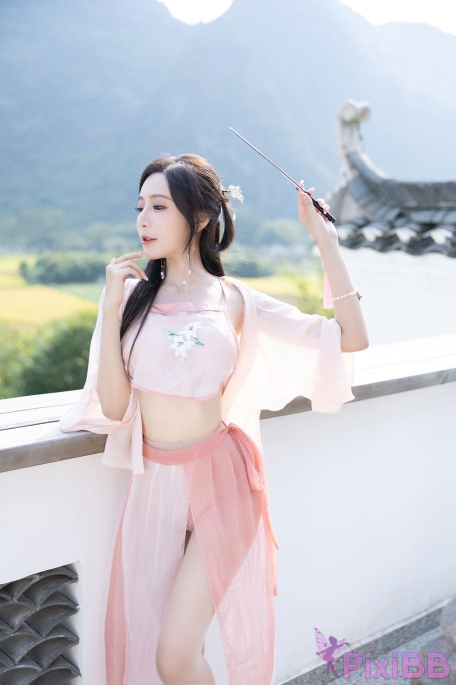 No watermark for in app purchases Wang Xinyao Yanni Pink costume fun PixiBB.COM 011