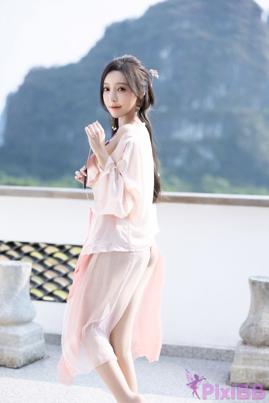 No watermark for in app purchases Wang Xinyao Yanni Pink costume fun PixiBB.COM 013