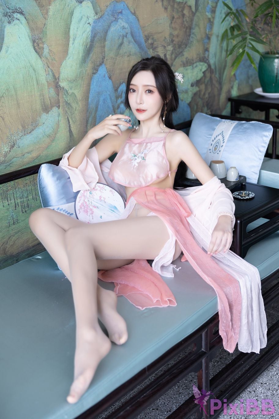 No watermark for in app purchases Wang Xinyao Yanni Pink costume fun PixiBB.COM 026