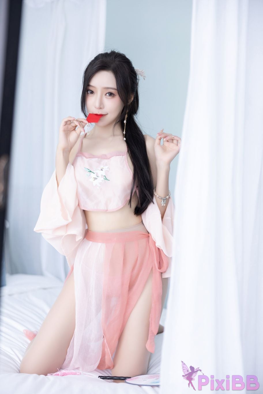 No watermark for in app purchases Wang Xinyao Yanni Pink costume fun PixiBB.COM 045