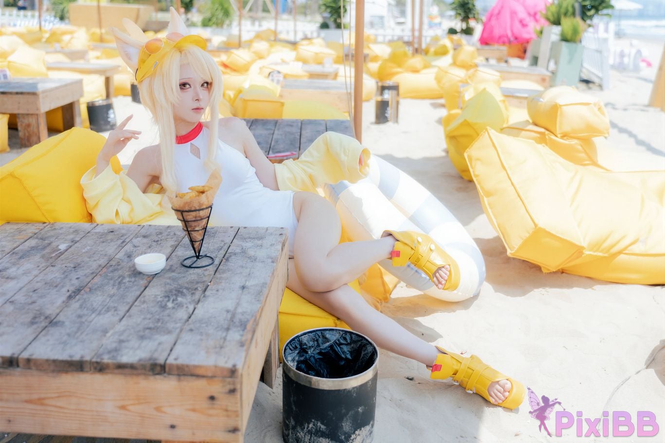 Cosplayer vector fish Blue Archive Lily Garden Shengya swimsuit PixiBB.COM 008