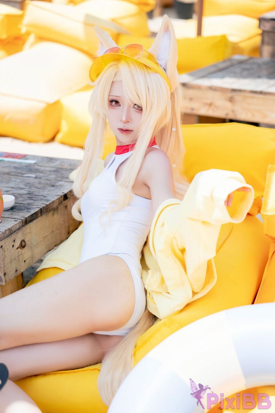 Cosplayer vector fish Blue Archive Lily Garden Shengya swimsuit PixiBB.COM 011