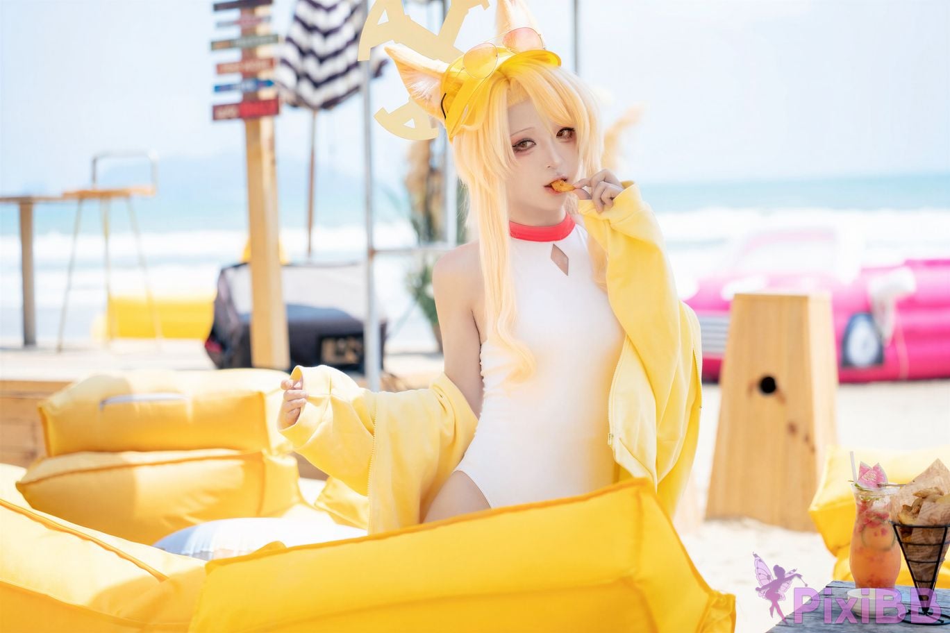 Cosplayer vector fish Blue Archive Lily Garden Shengya swimsuit PixiBB.COM 020