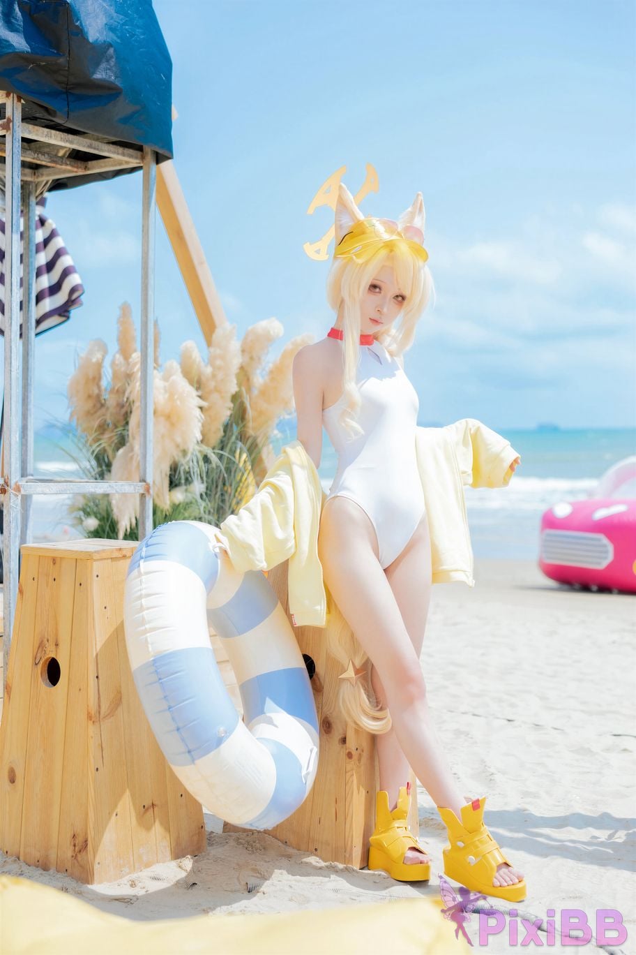 Cosplayer vector fish Blue Archive Lily Garden Shengya swimsuit PixiBB.COM 022