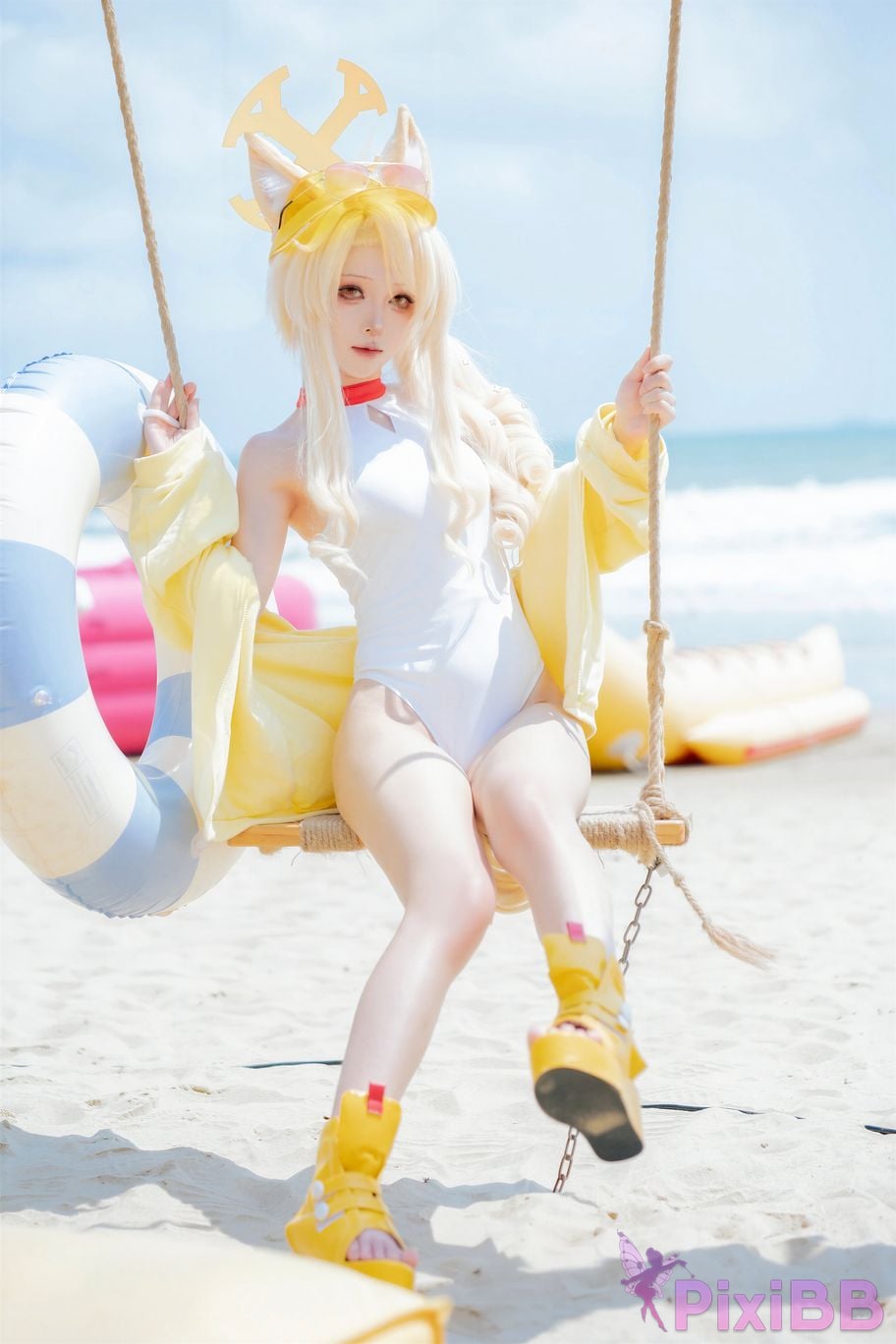 Cosplayer vector fish Blue Archive Lily Garden Shengya swimsuit PixiBB.COM 025