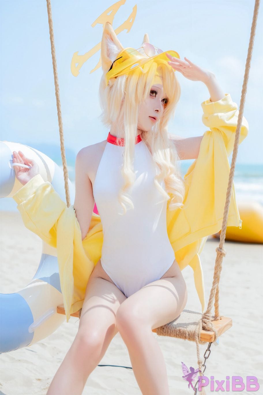 Cosplayer vector fish Blue Archive Lily Garden Shengya swimsuit PixiBB.COM 026