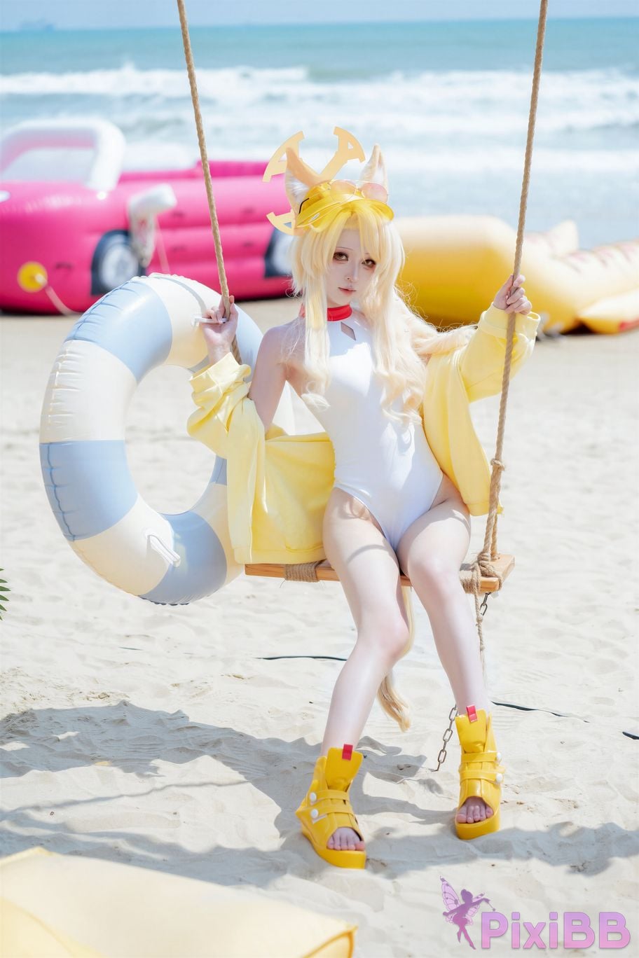 Cosplayer vector fish Blue Archive Lily Garden Shengya swimsuit PixiBB.COM 027