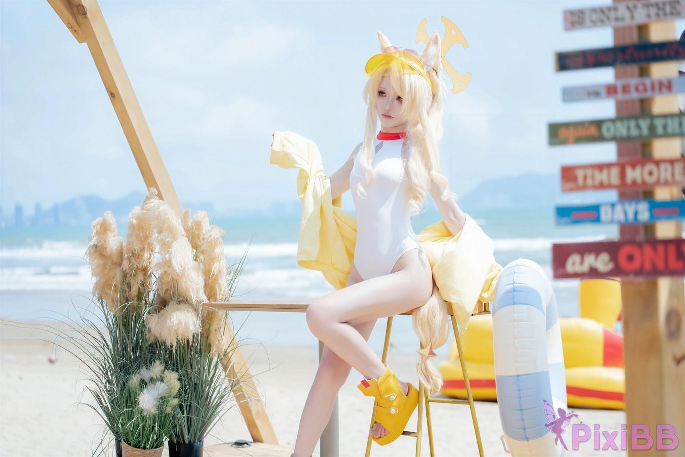 Cosplayer vector fish Blue Archive Lily Garden Shengya swimsuit PixiBB.COM 031