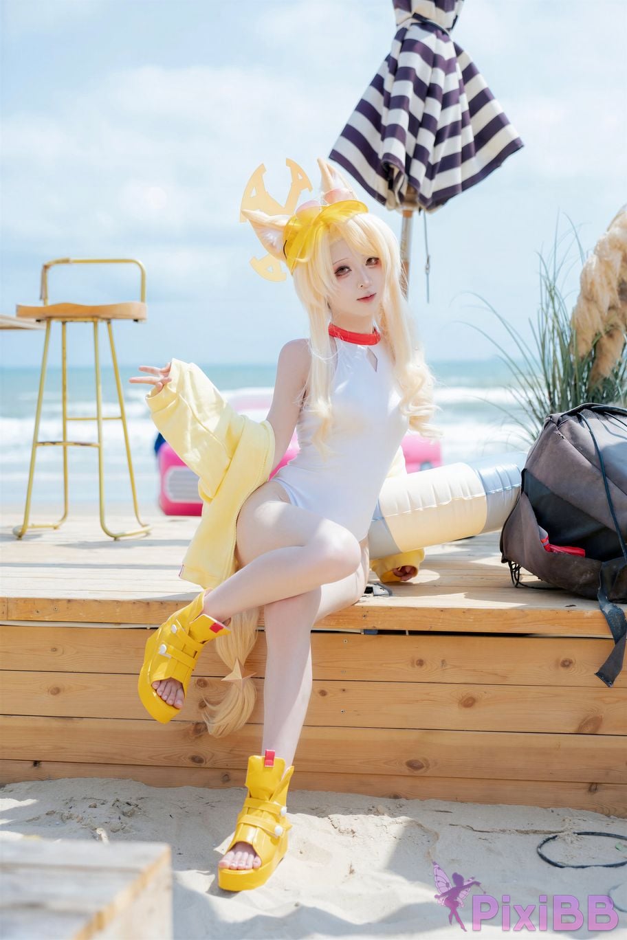 Cosplayer vector fish Blue Archive Lily Garden Shengya swimsuit PixiBB.COM 033