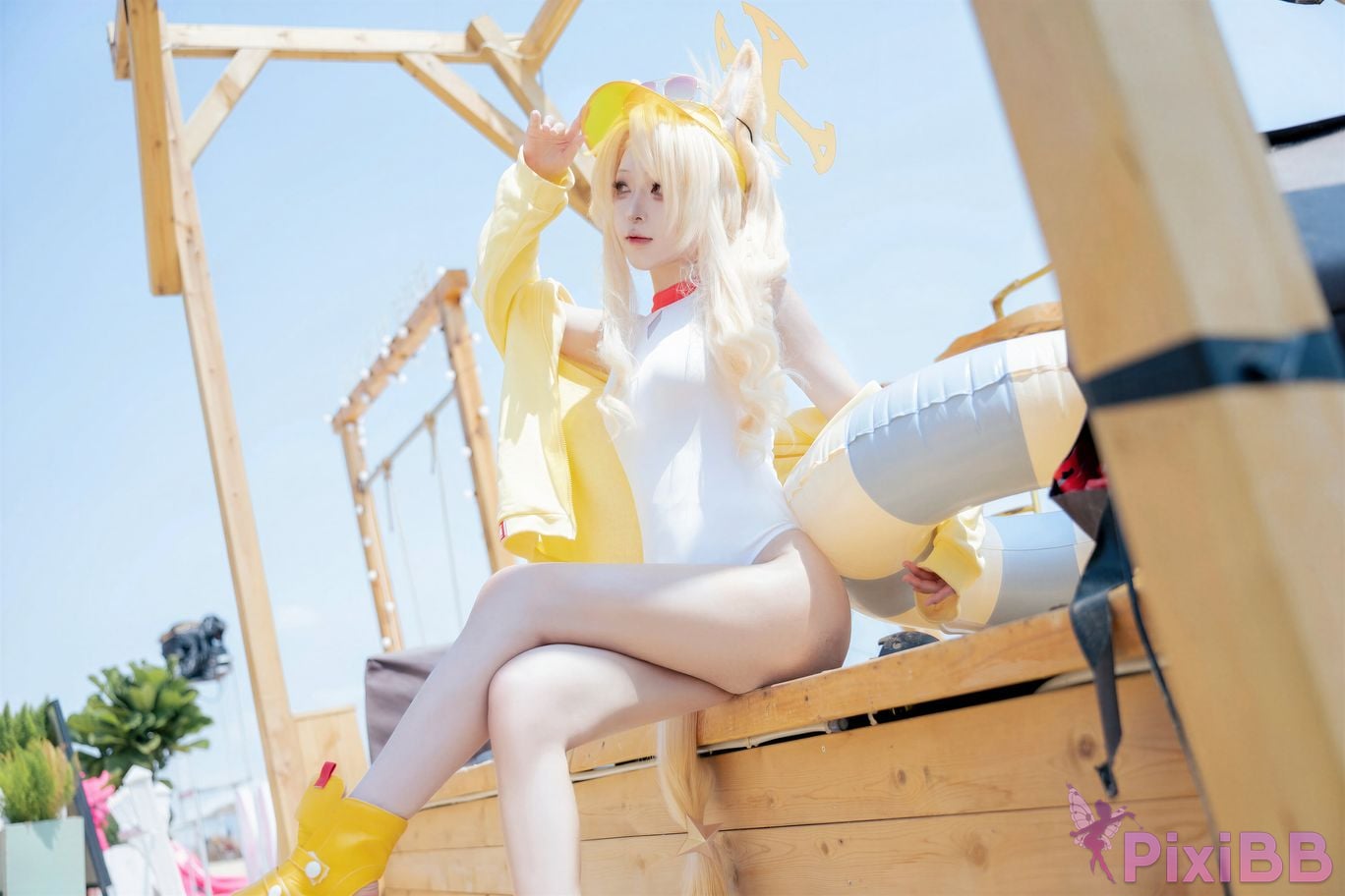 Cosplayer vector fish Blue Archive Lily Garden Shengya swimsuit PixiBB.COM 034
