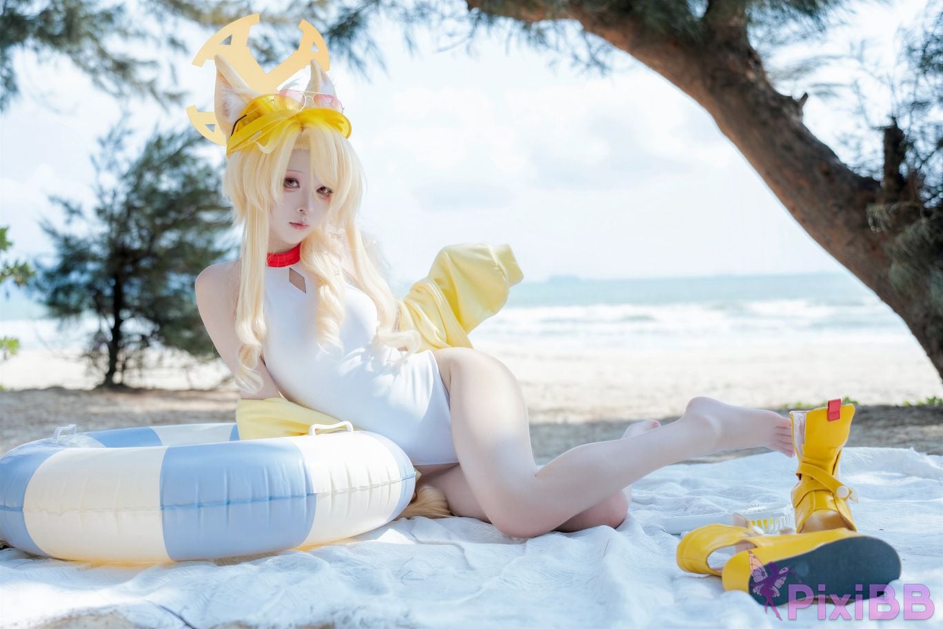 Cosplayer vector fish Blue Archive Lily Garden Shengya swimsuit PixiBB.COM 046