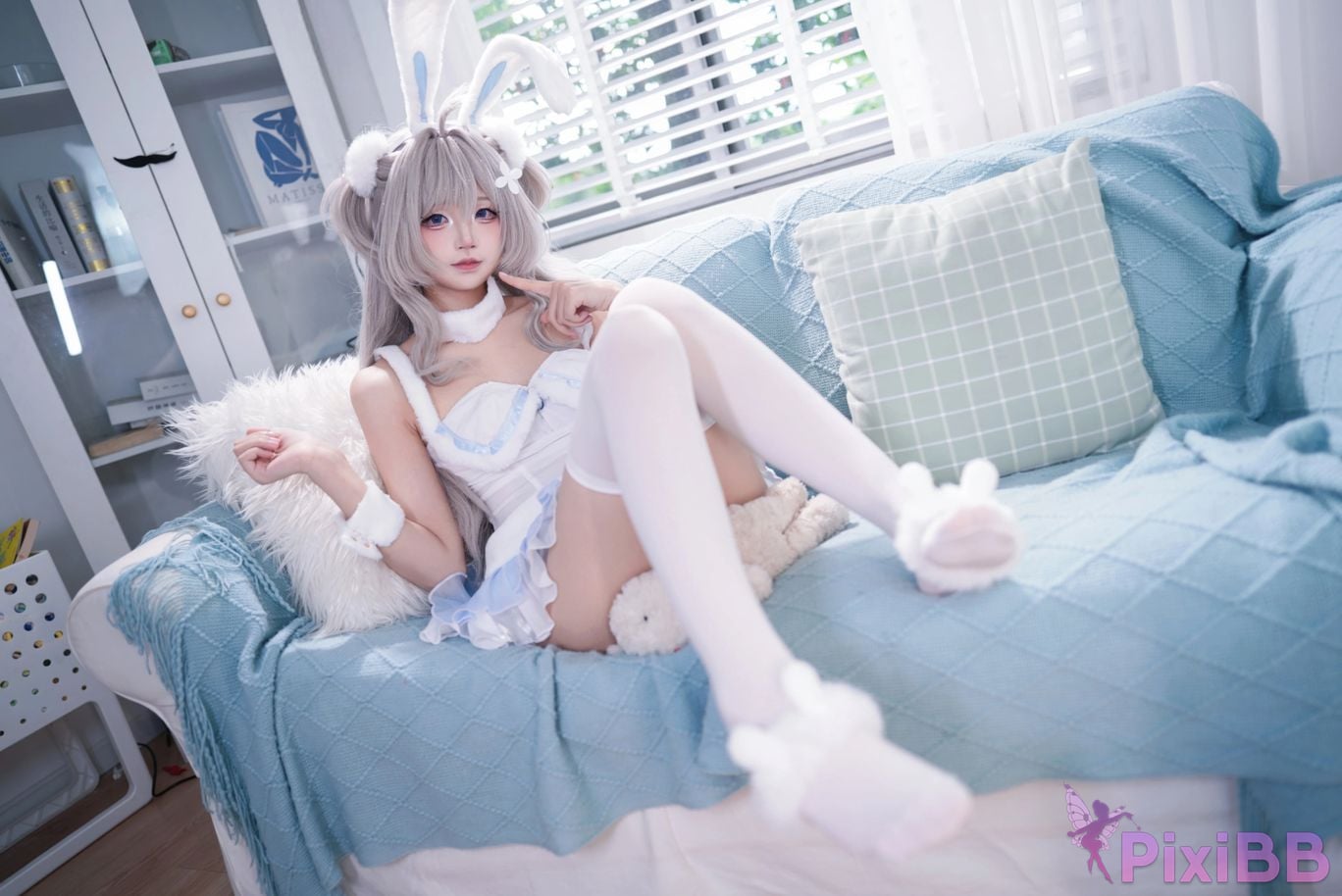 Cosplayer Five more ghosts azur lane sea breeze Pajama Bunny PixiBB.COM 007
