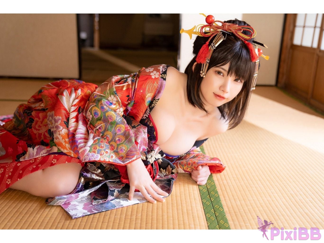 Japanese Idol Enako Picture scroll of beautiful women moon change jigra PixiBB.COM 036
