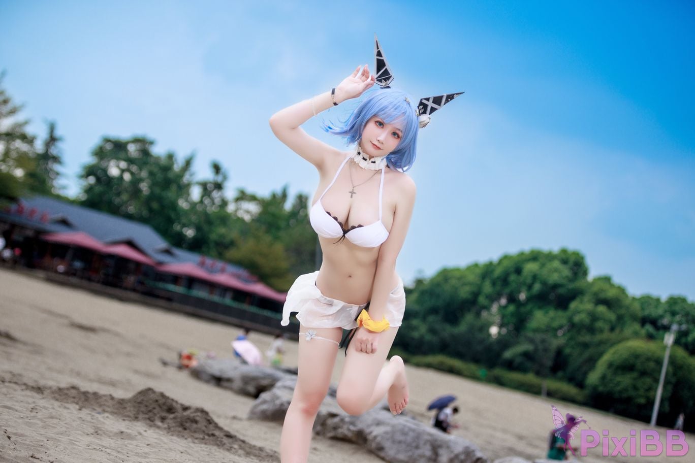Cosplayer A Xuexue azur lane Gascogne swimwear PixiBB.COM 001