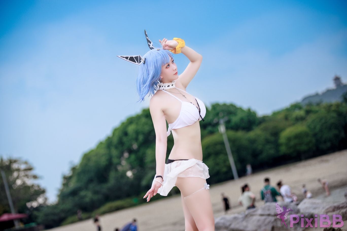 Cosplayer A Xuexue azur lane Gascogne swimwear PixiBB.COM 005