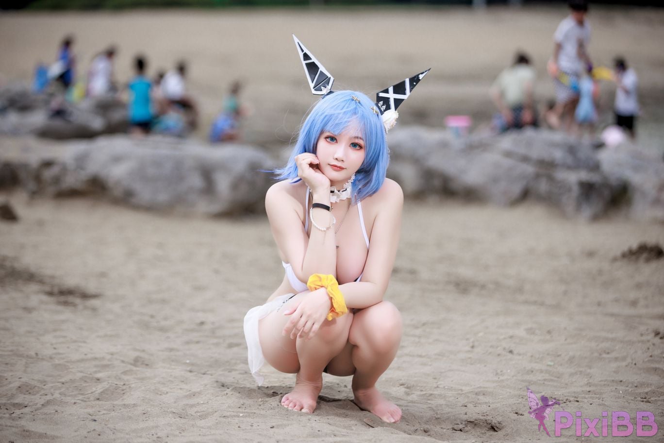 Cosplayer A Xuexue azur lane Gascogne swimwear PixiBB.COM 007