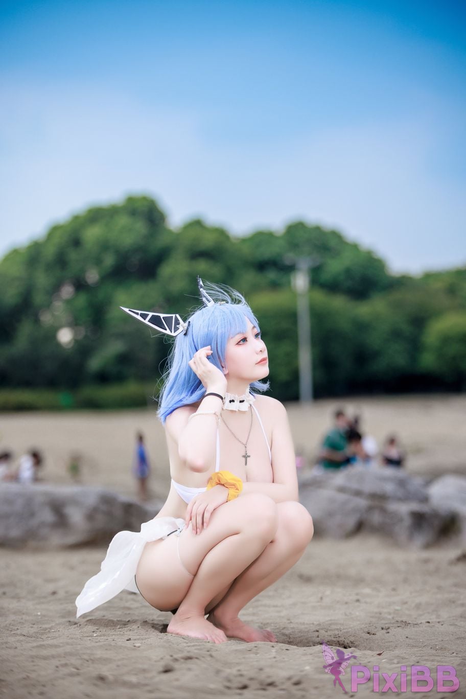 Cosplayer A Xuexue azur lane Gascogne swimwear PixiBB.COM 008