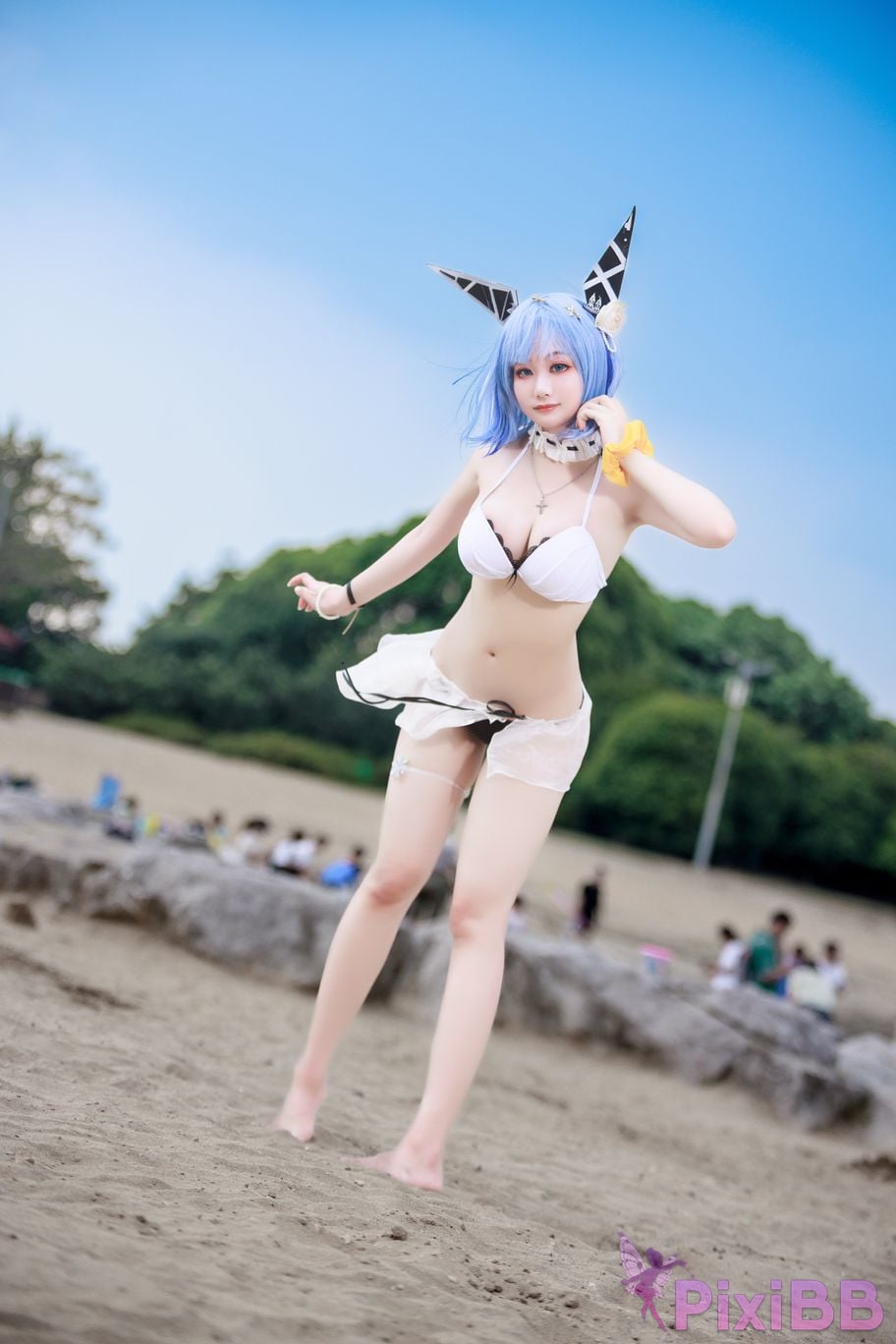 Cosplayer A Xuexue azur lane Gascogne swimwear PixiBB.COM 009