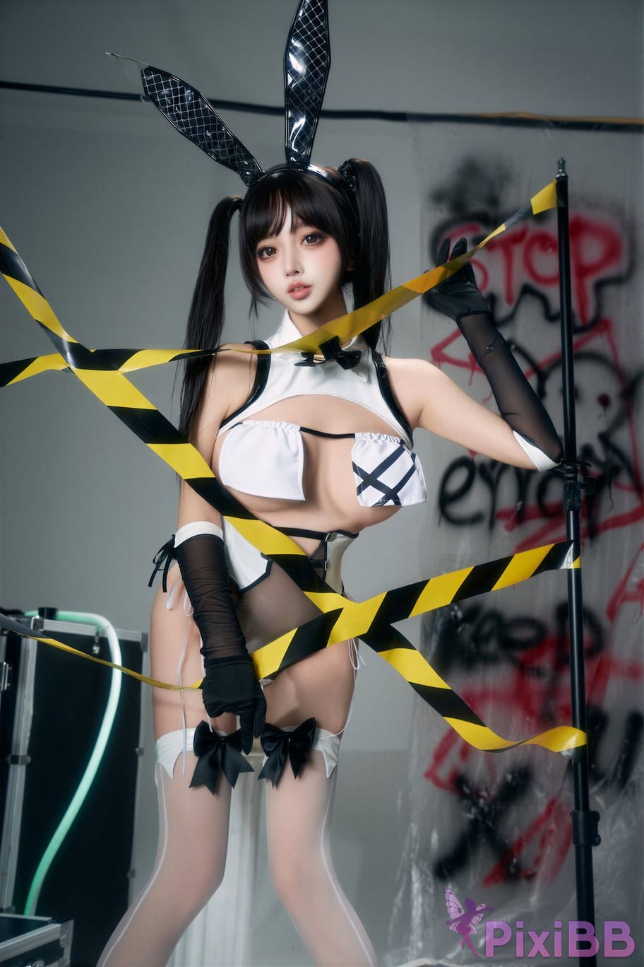 Cosplayer Expired rice noodles Nikke goddess of victory bey sparkle bunny girl PixiBB.COM 065