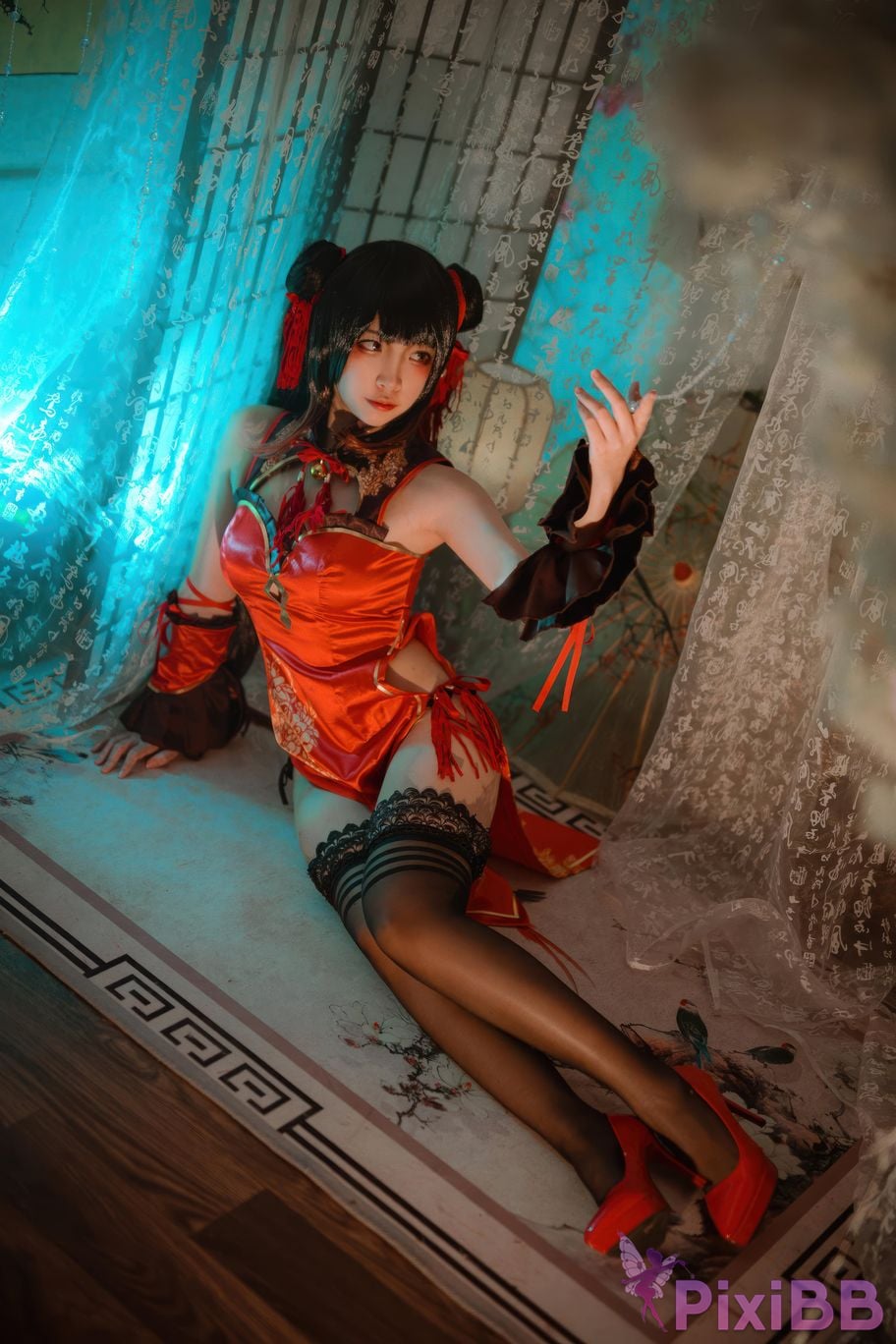 Cosplayer Second Assistant Nisa Tokisaki Kurumi New Year cheongsam PixiBB.COM 001