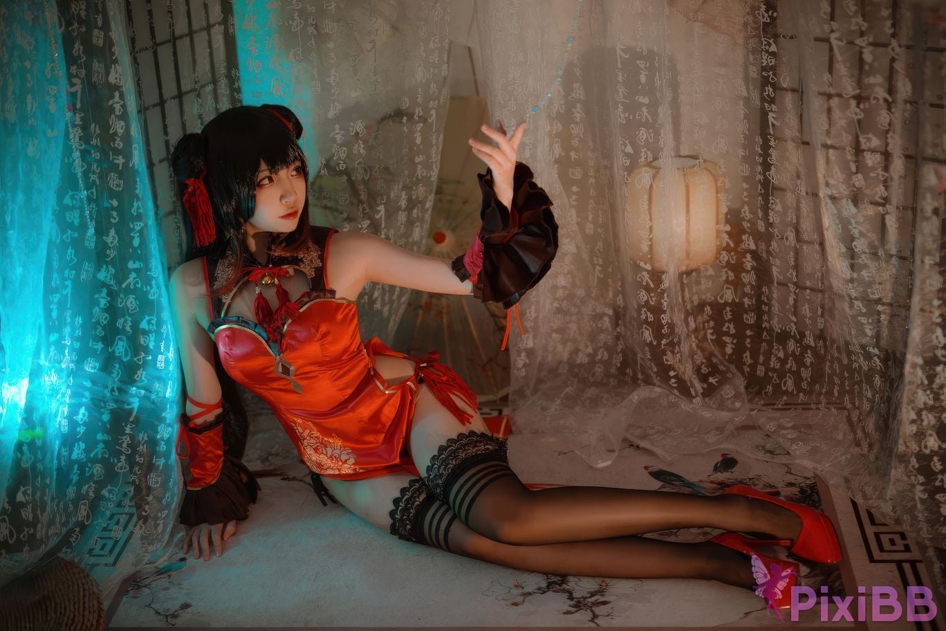 Cosplayer Second Assistant Nisa Tokisaki Kurumi New Year cheongsam PixiBB.COM 004