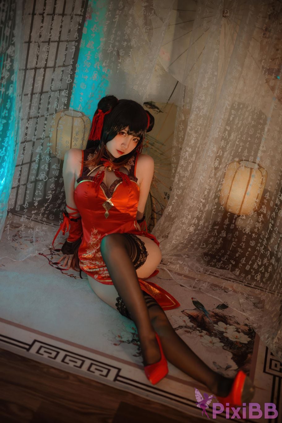 Cosplayer Second Assistant Nisa Tokisaki Kurumi New Year cheongsam PixiBB.COM 006
