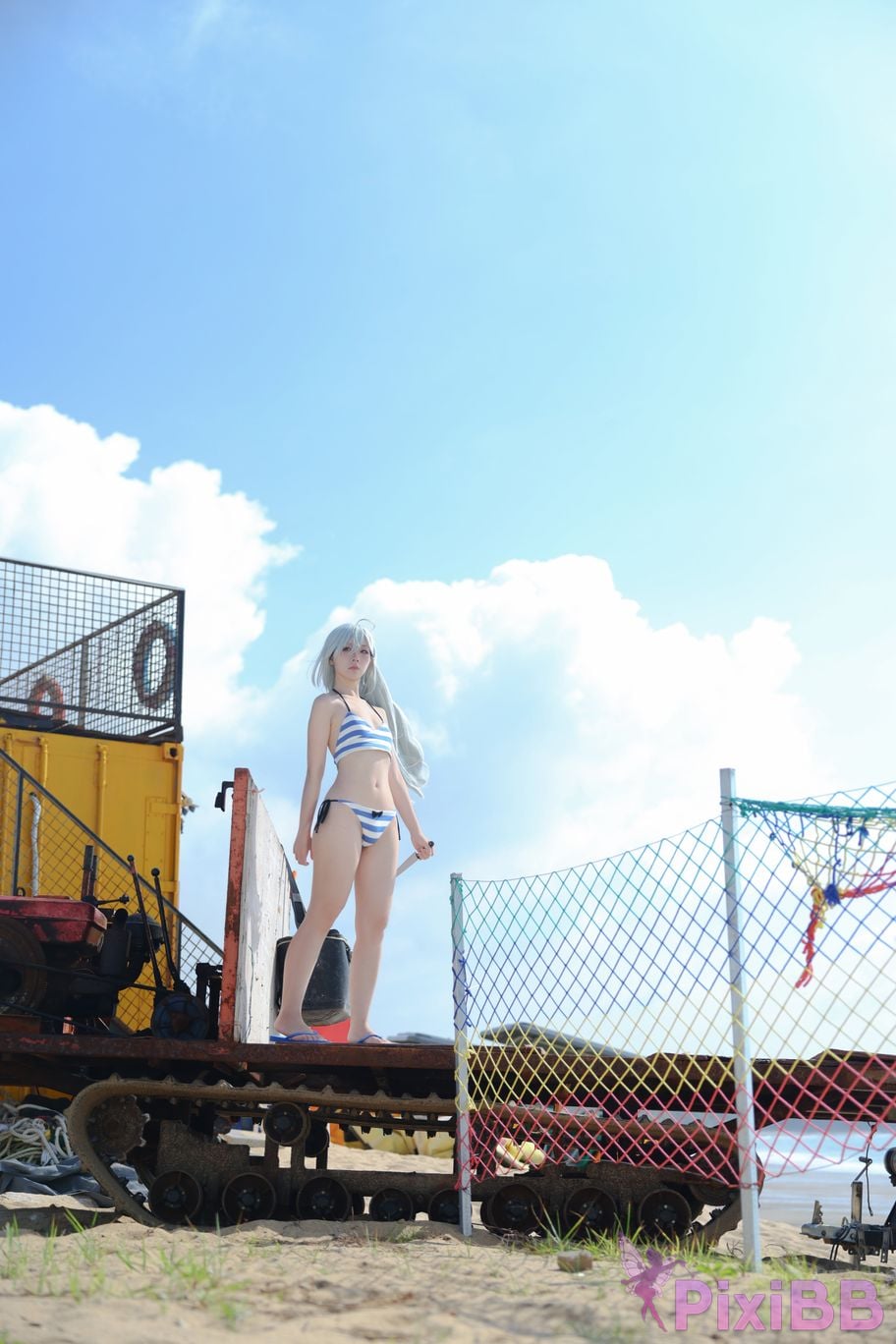 Cosplayer G44 wont get hurt Ghost swimsuit PixiBB.COM 006