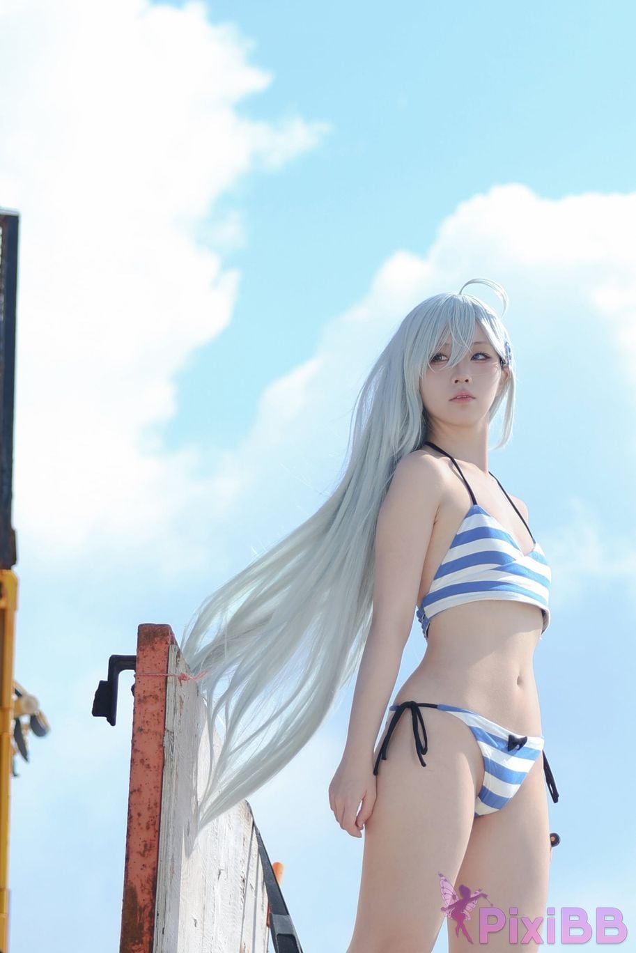 Cosplayer G44 wont get hurt Ghost swimsuit PixiBB.COM 007