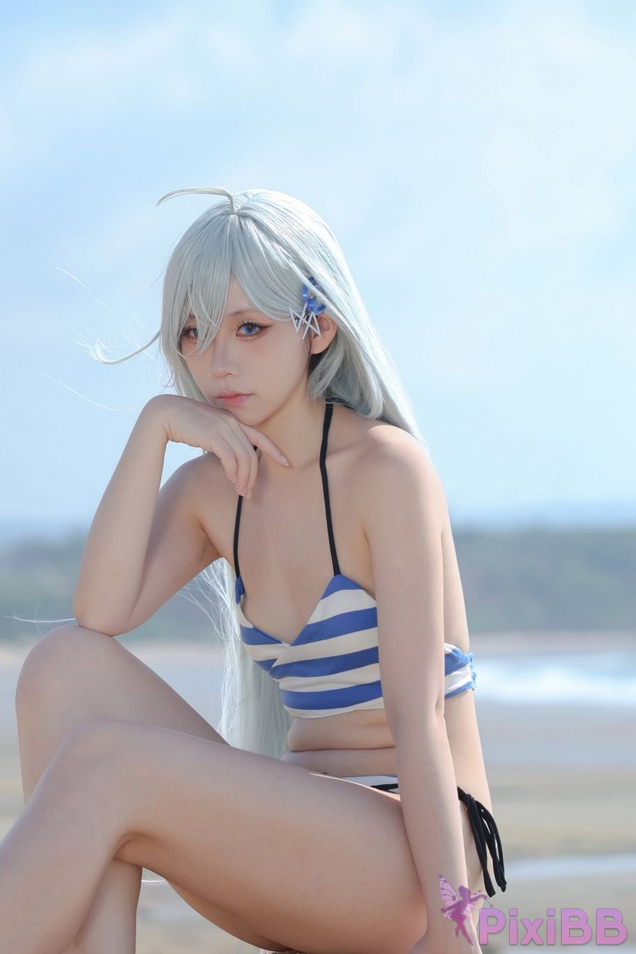 Cosplayer G44 wont get hurt Ghost swimsuit PixiBB.COM 011